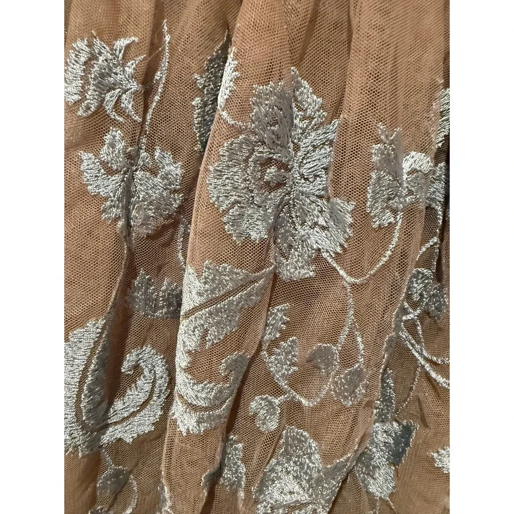 Free People Embellished Sheer Meadows bodysuit SMALL Lace Fairy‎ Coquette